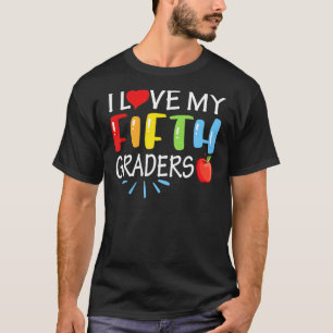 T-shirt J'Aime Ma Cinquième Année De Retour À L'École 5E A