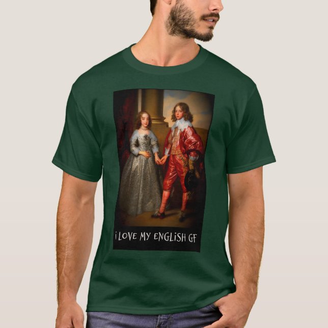 T-shirt J'aime ma copine anglaise (Devant)