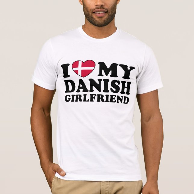 T-shirt J'aime ma copine danoise (Devant)
