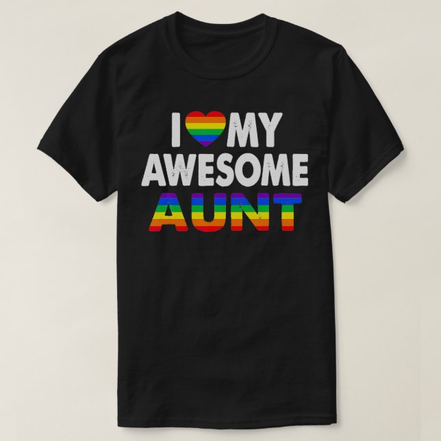 T-shirt J'Aime Ma Fantastique Tante Pride Lesbienne LGBT (Design devant)