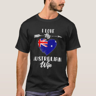 T-shirt J'aime ma femme australienne Australie