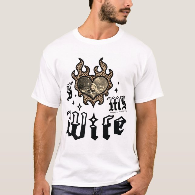 T-shirt J'aime ma femme - Cheetah - DingusDesign  (Devant)