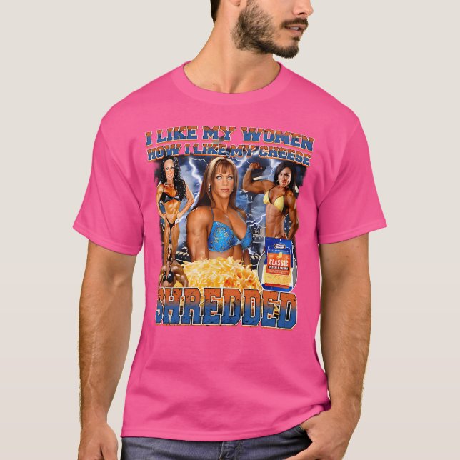 T-shirt J'Aime Ma Femme Comment J'Aime Mon Fromage Rasé (Devant)