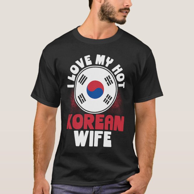 T-shirt J'aime ma femme coréenne sexy (Devant)