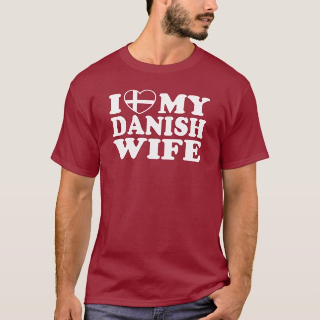 T-shirt J'Aime Ma Femme Danoise (Devant)