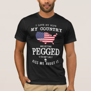 T-shirt J'aime ma femme dans mon pays et je me fais engebe