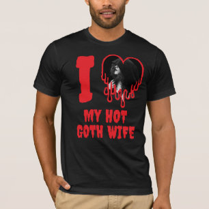T-shirt J'aime ma femme gothique chaude Red Heart Photo