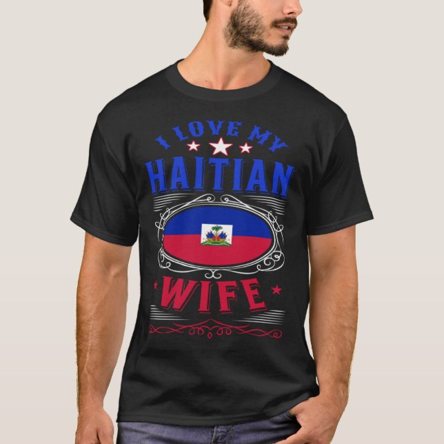 T-shirt J'aime ma femme haïtienne (Devant)