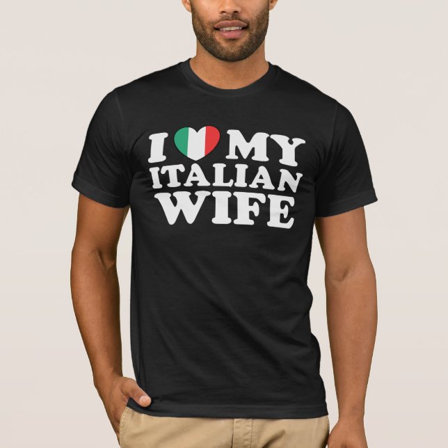 T-shirt J'Aime Ma Femme Italienne (Devant)