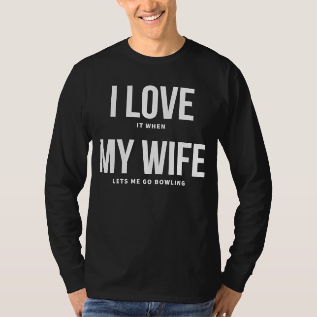 T-shirt J'Aime Ma Femme Jouer Bowling Bowling (Devant)