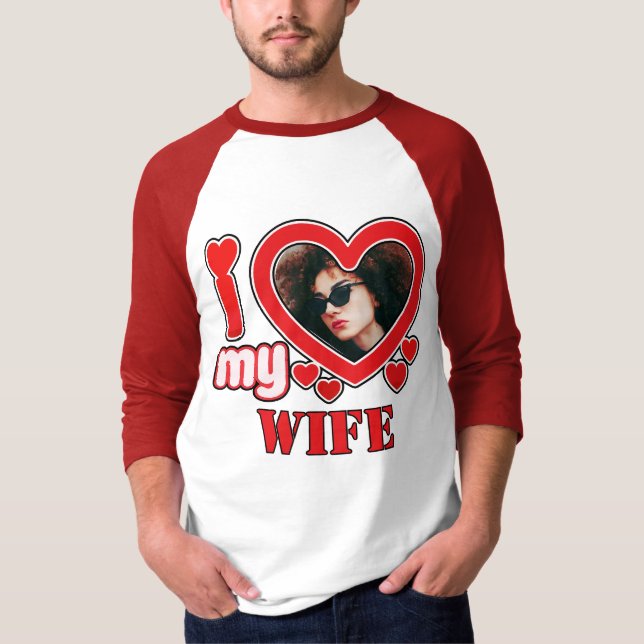 T-shirt J'Aime Ma Femme Personnalisée (Devant)