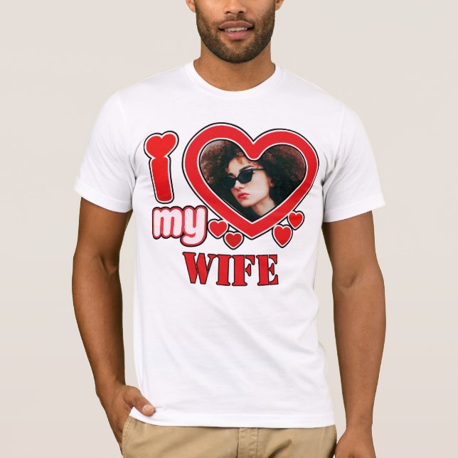 T-shirt J'Aime Ma Femme Personnalisée (Devant)
