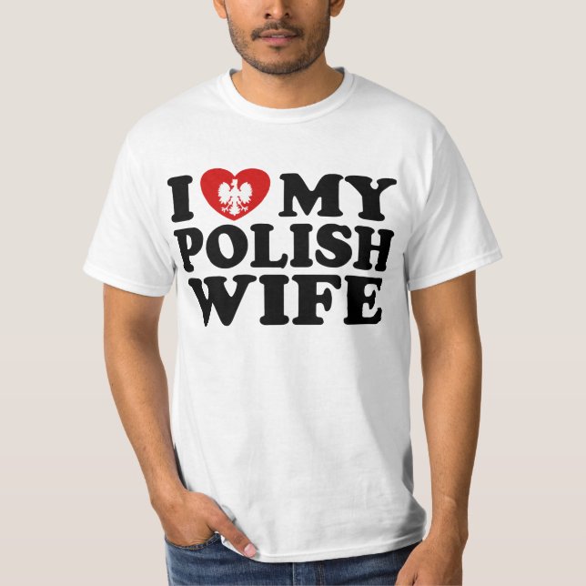 T-shirt J'Aime Ma Femme Polonaise (Devant)