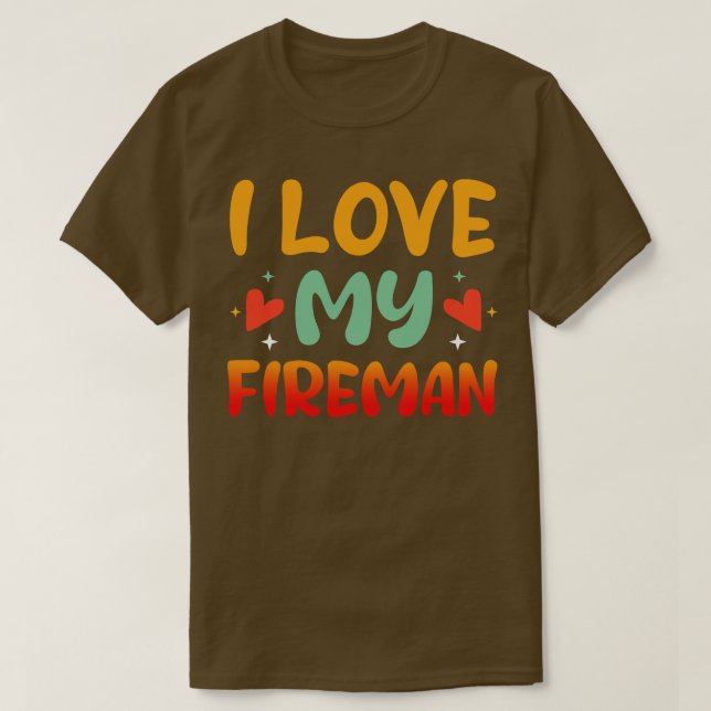 T-shirt J'aime ma femme pompière (Design devant)
