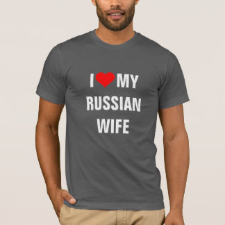 T-shirt "J'aime ma femme russe"