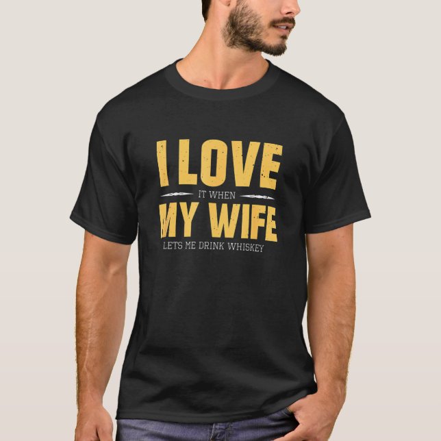 T-shirt J'Aime Ma Femme Whiskey Bourbon Single Malt Whiske (Devant)