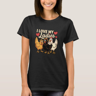 T-shirt J'aime ma ferme d'animaux drôles de dames oiseau a
