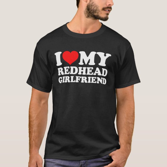 T-shirt J'Aime Ma Fille À Tête De Redhead (Devant)