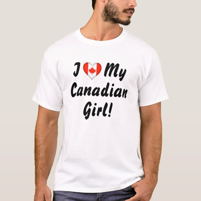 T-shirt J'aime ma fille canadienne ! (Devant)