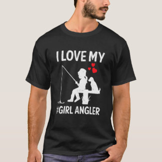 T-shirt J'aime Ma Fille Pêcheuse à la Saint-Valentin Pêche