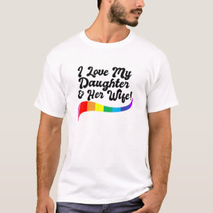 T-shirt J'aime ma fille & son épouse fier parent enfant ga