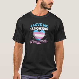 T-shirt J'Aime Ma Fille Transgenre Mignonne Fier Maman Pap