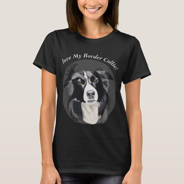 T-shirt J'Aime Ma Frontière Collie (Devant)