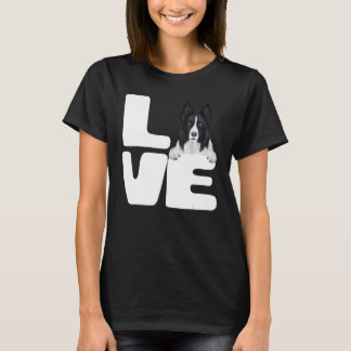 T-shirt J'aime ma frontière Collie Amoureux des chiens