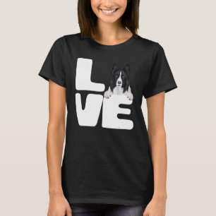 T-shirt J'aime ma frontière Collie Amoureux des chiens 1