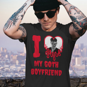 T-shirt J'aime ma Goth Boyfriend Red Drit Heart Photo