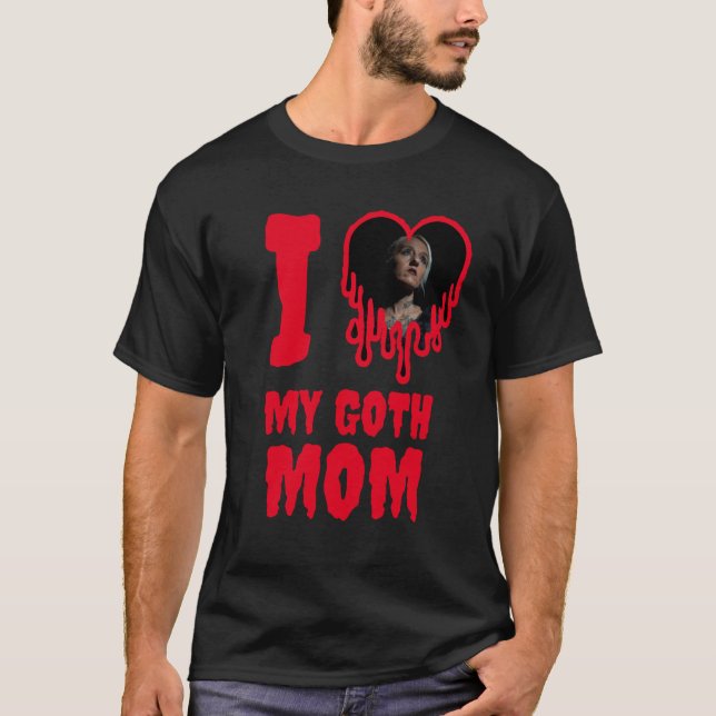 T-shirt J'aime ma Goth Maman Driving Red Heart Photo (Devant)