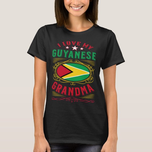 T-shirt J'aime ma grand-mère guyanaise (Devant)