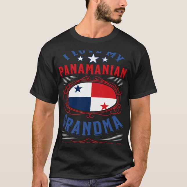 T-shirt J'aime ma grand-mère panaméenne (Devant)
