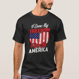 T-shirt J'Aime Ma Liberté J'Aime Mon Amérique