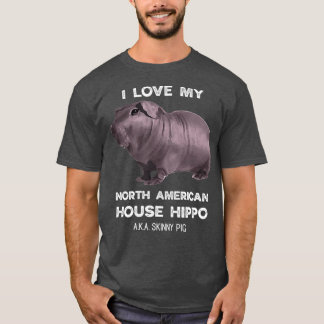 T-shirt J'aime ma maison Hippo Skinny Pig Propriétaires