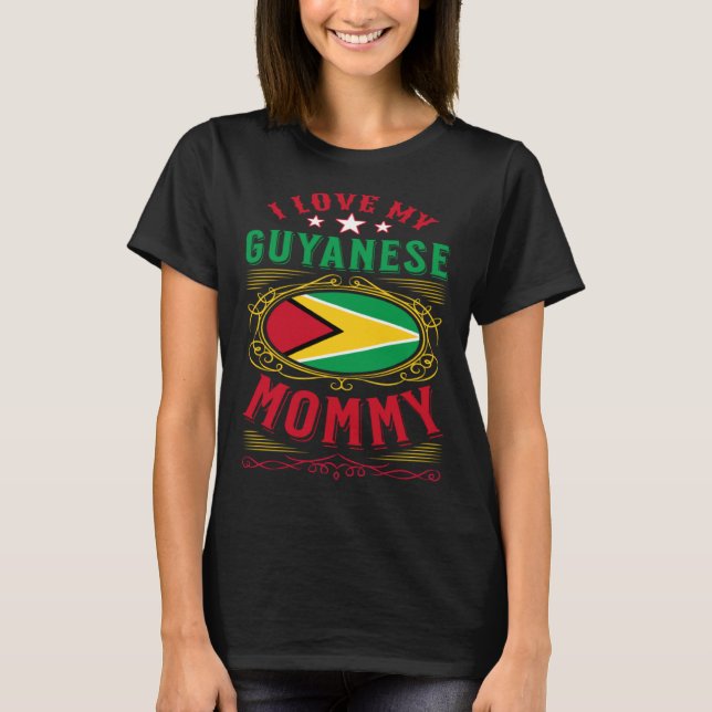 T-shirt J'aime ma maman guyanaise (Devant)