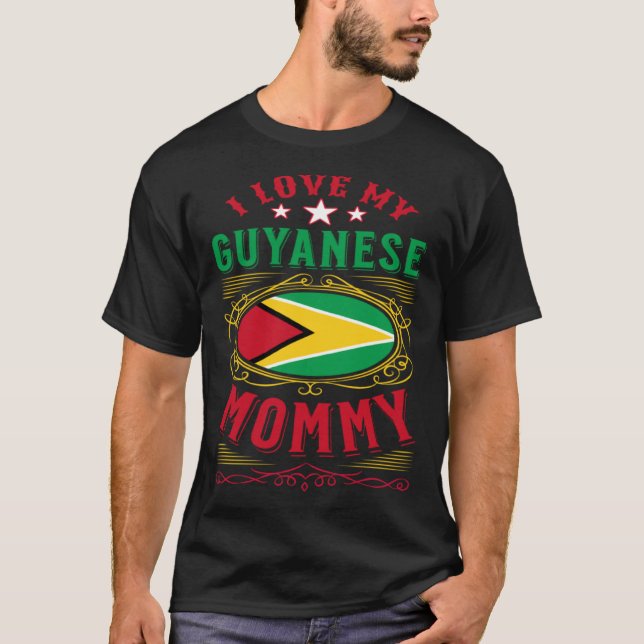 T-shirt J'aime ma maman guyanaise (Devant)
