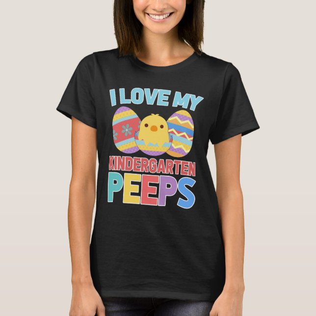 T-shirt J'aime ma maternelle Peeps Jour de Pâques (Devant)