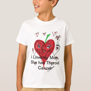 T-shirt J'aime ma mère. Elle a le cancer de la thyroïde