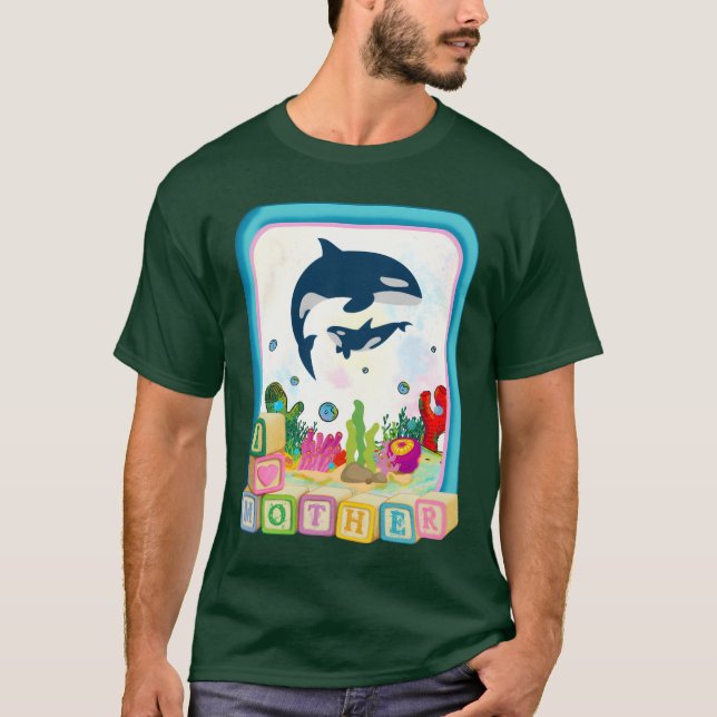 T-shirt J'aime ma mère mignonne garçon design (Devant)