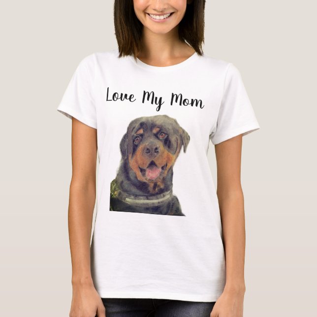 T-Shirt J'aime Ma Mère Rottweiler (Devant)