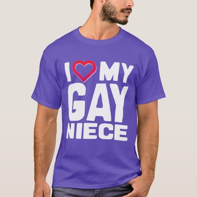 T-SHIRT J'AIME MA NIECE GAY - - (Devant)
