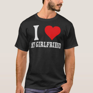 T-shirt J'Aime Ma Petite Amie Big Red Heart Relation