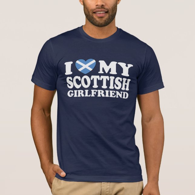 T-shirt J'aime ma petite amie écossaise (Devant)