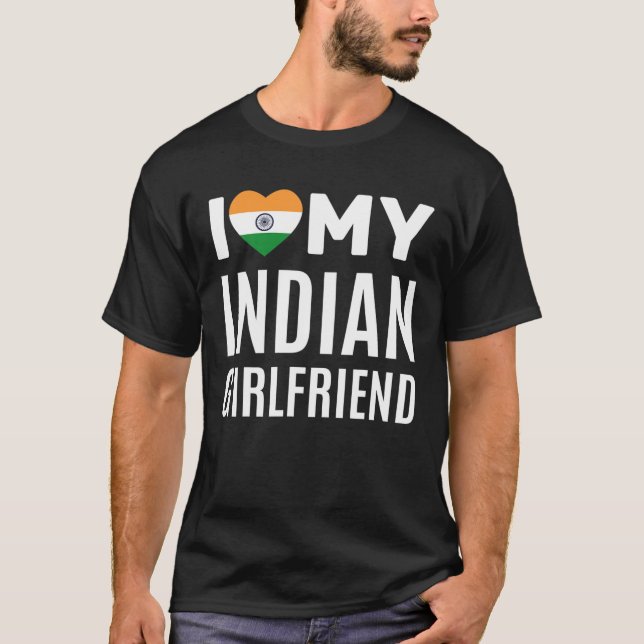 T-shirt J'aime ma petite amie indienne (Devant)