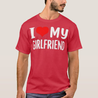 T-shirt J'aime ma petite amie J'ai coeur ma petite amie GF