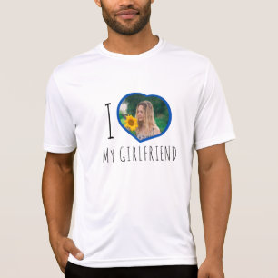 T-shirt J'aime ma petite amie, mon coeur photo personnalis
