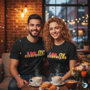 T-shirt J'Aime Ma Petite Amie Personnalisée Cadeaux mini