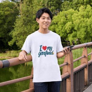 T-shirt J'Aime Ma Petite Amie Personnalisée   Cadeaux mini