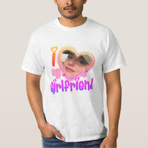 T-shirt J'Aime Ma Petite Amie Personnalisée Chemise Person